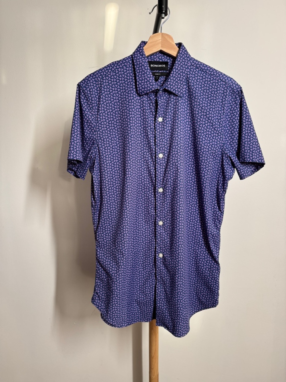Bonobos Men’s Short-Sleeve Button-Down Shirt in Blue Micro Print